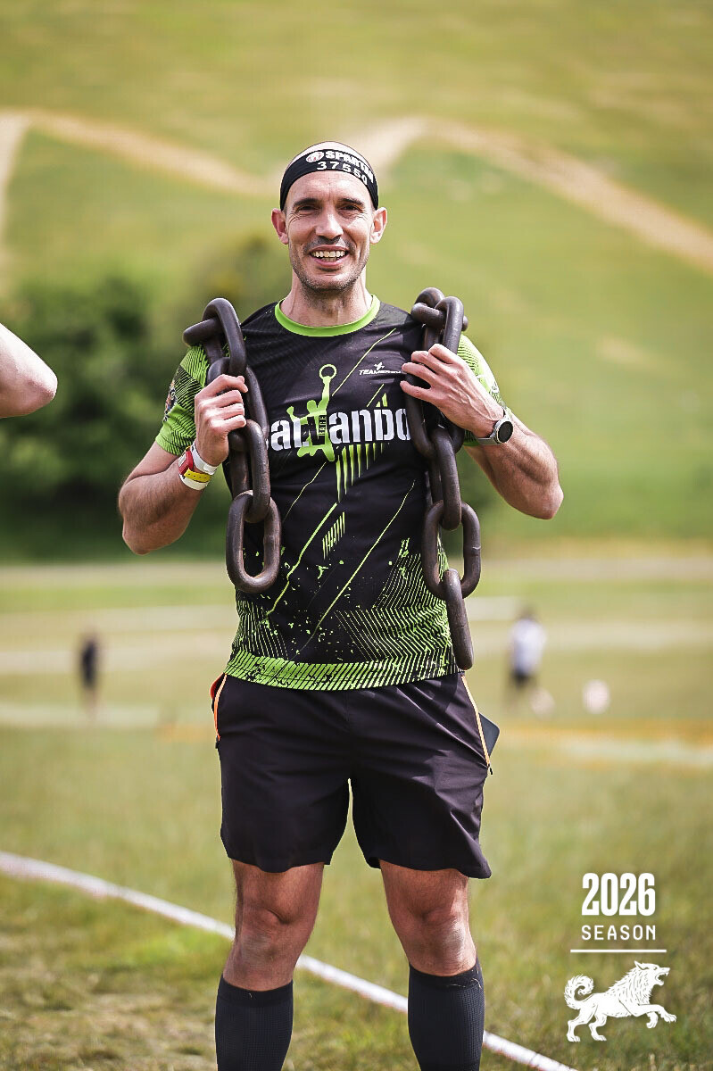 Constan, founder of PTatHome, at a Spartan Race
